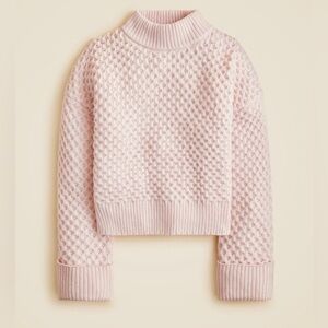 J.Crew Honeycomb Mockneck Sweater Wool Blend Textured Knit Size Small